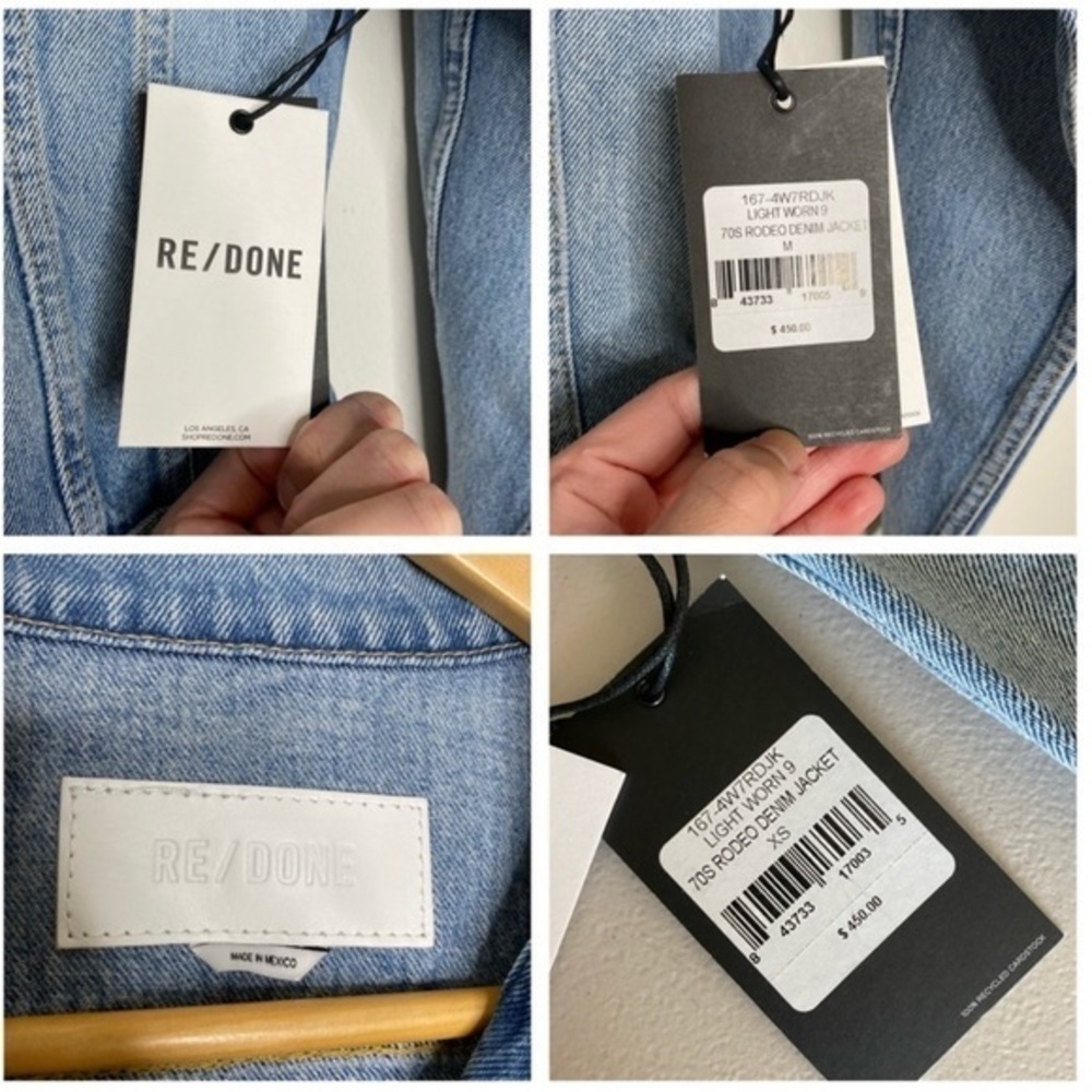 Re/Done 70s Rodeo Retro Denim Jacket Light Worn 9 NWT Vintage Vibe - Picture 15 of 16